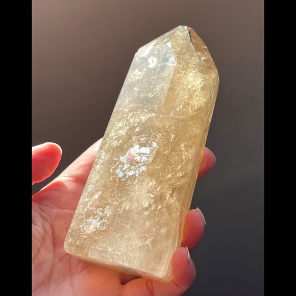 (GIFTED)🌜🌟 OOAK Moon & Star Champagne Brazilian Citrine Tower - Picture 11 of 14